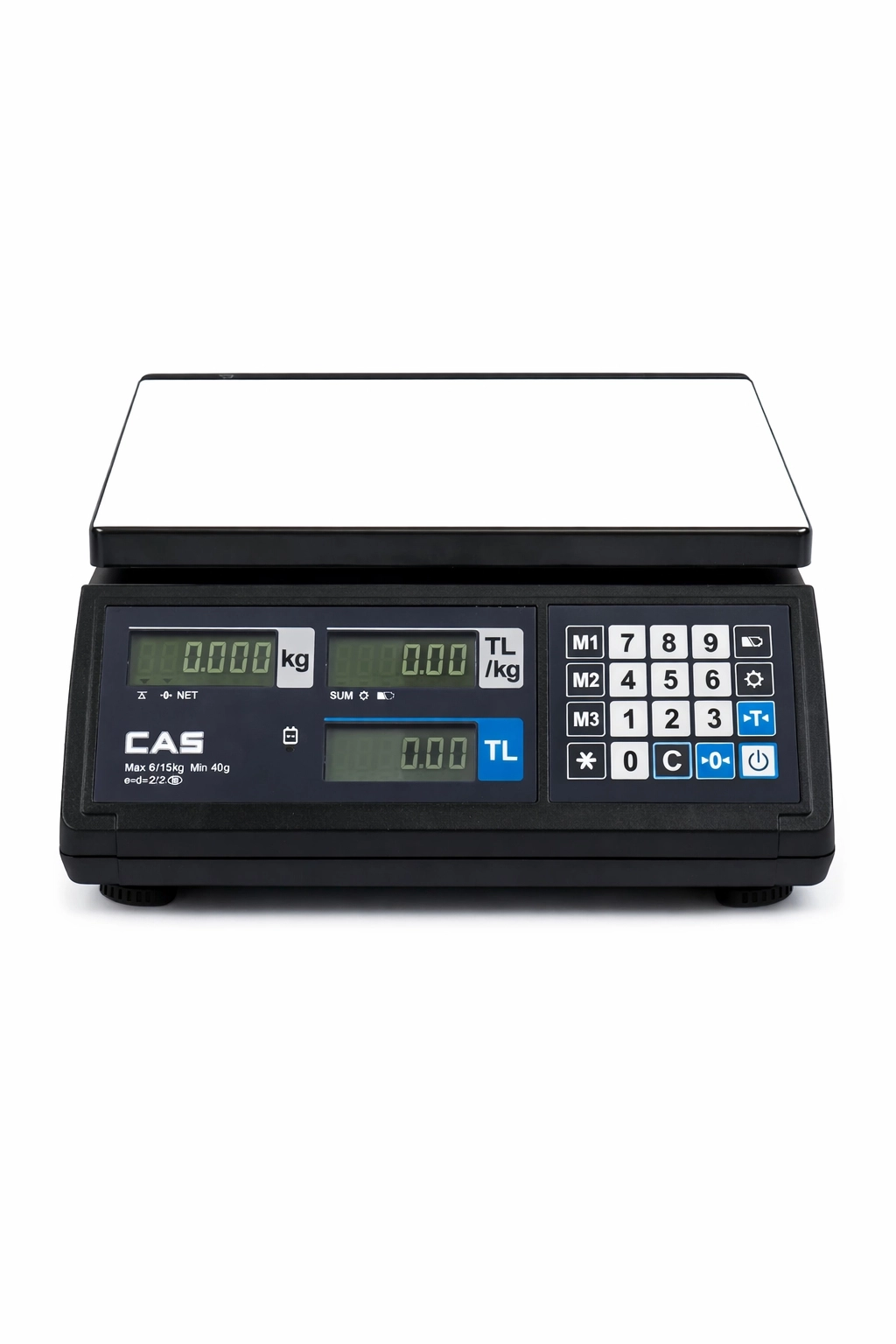 CAS ER-JR 30 kg 5/10 g Fiyat Hesaplamalı Terazi M Onaylı